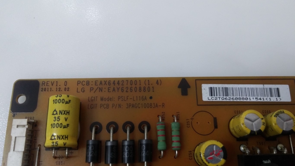 EAX64427001, EAY62608801,3PAGC10083A-R  LG 42LS5600-ZC MODEL LED TV 42" POWER BOARD 