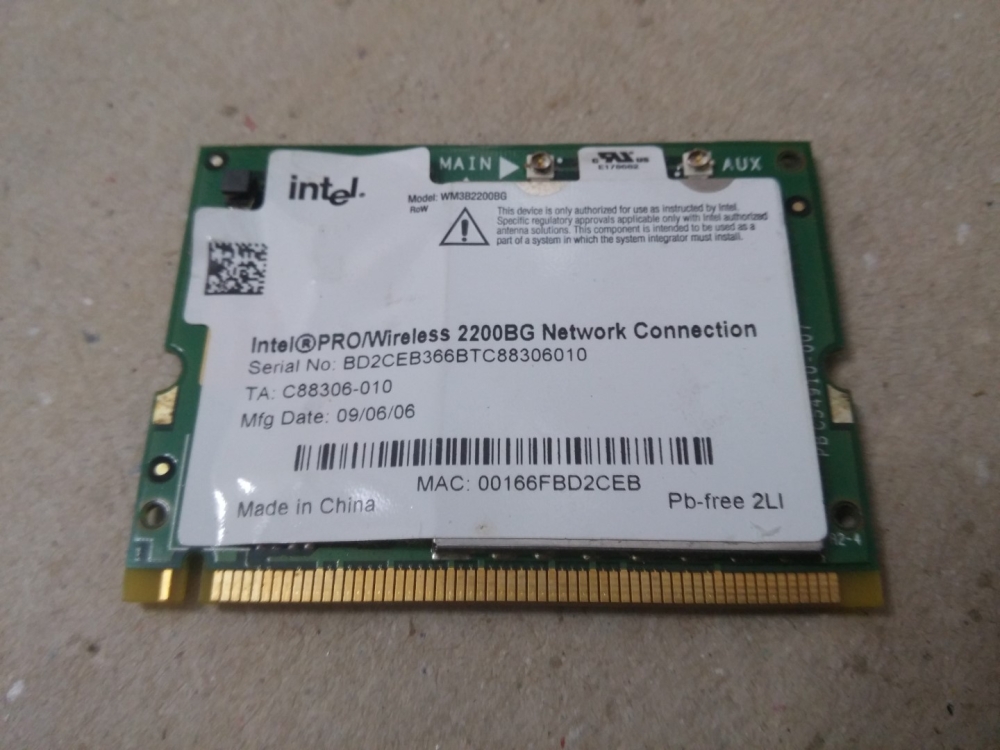 0677-04-2327  İNTEL PRO 2200BG MODEL WİFİ BOARD