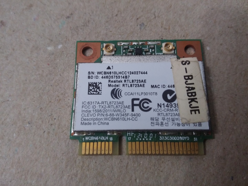 3557-11-4076  REALTEK RTL8723AE MODEL WİFİ BOARD 