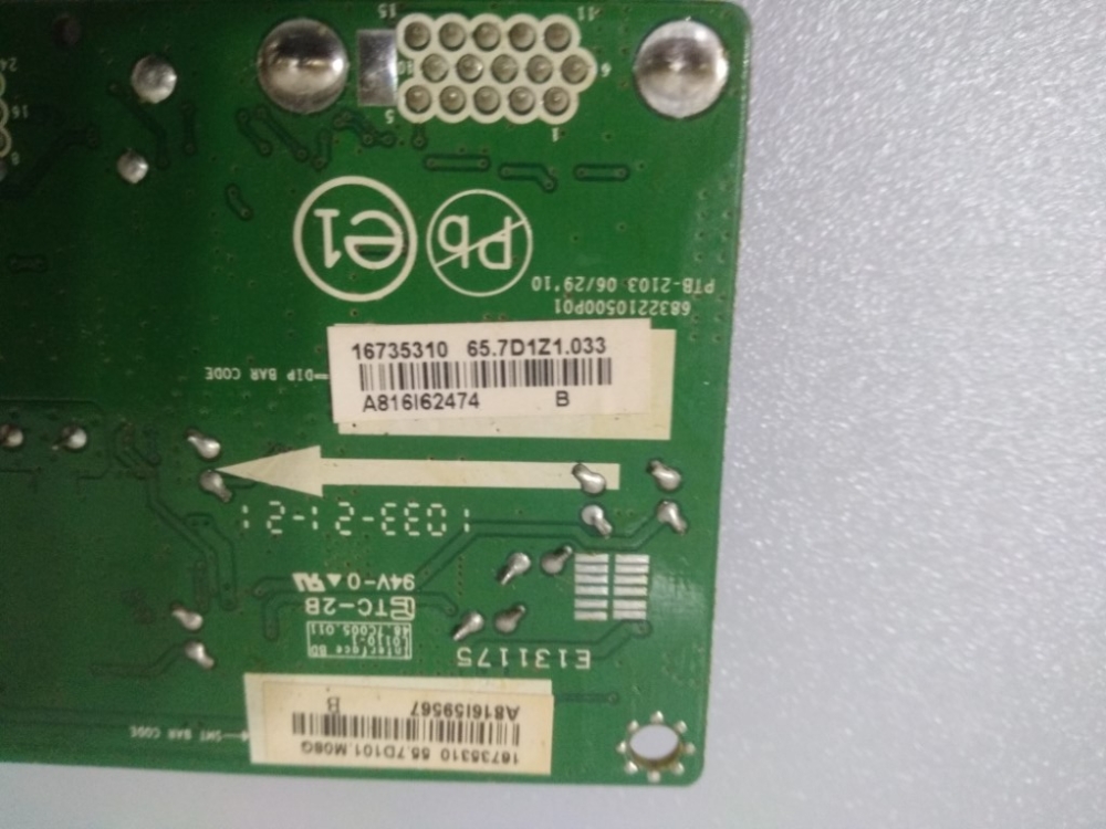 6832210500P01 ACER G195HQVB MODEL LCD MONİTÖR 19INC VGA MAIN BOARD 