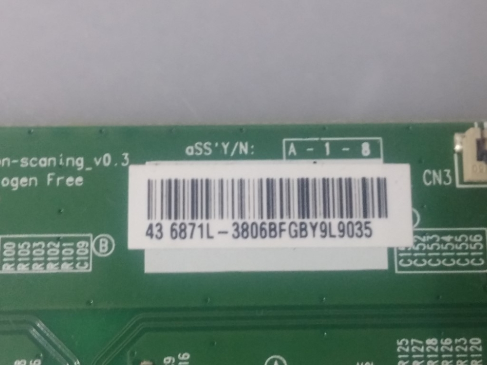 6870C-0532A BEKO B43L 5531 4B2 MODEL LED TV 43" EKRAN KART T-CON