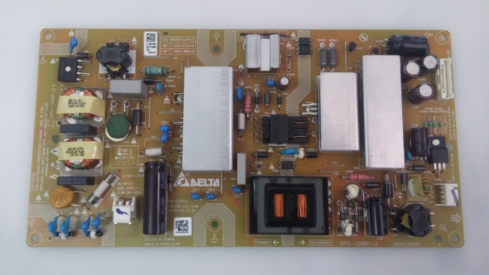 DPS-120AP-2, ZJN910R,  2950338303   BEKO B40-LW-6436 MODEL LED TV 40" POWER BOARD