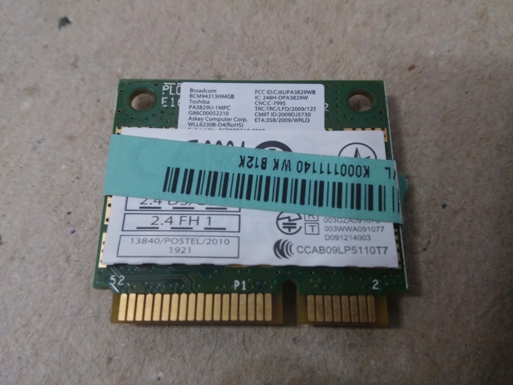 CCAB09LP5110T7  BROADCOM BCM94313HMGB MODEL WİFİ BOARD 