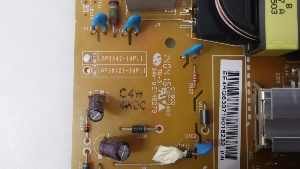 EAX65423701(2.0), LGP3942-14PL1  LG 42LB630V-ZA MODEL LED TV 42" POWER BOARD 