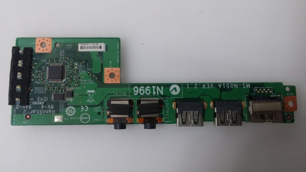 MS-N051A MSI MS-N051 MODEL NETBOOK USB  SES PORT KART 