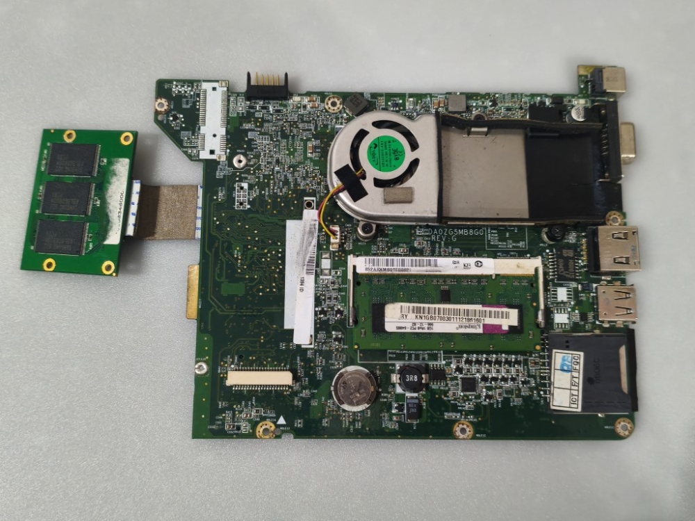 DA0ZG5MB8G0 REV:G, F0206B14AP1-MS1 8 GB SSD ACER ASPİRE ONE ZG5 MODEL NETBOOK ANAKART MAINBOARD