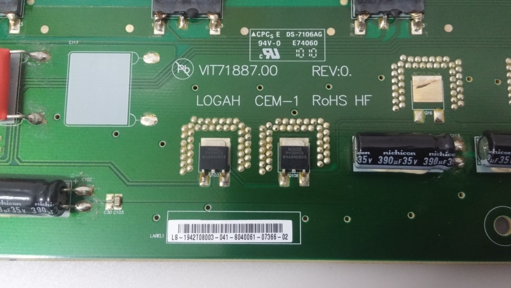 VIT71887.00 REV:0 ARÇELİK TV 106-203 FHD MODEL LCD 42" İNVERTER BOARD